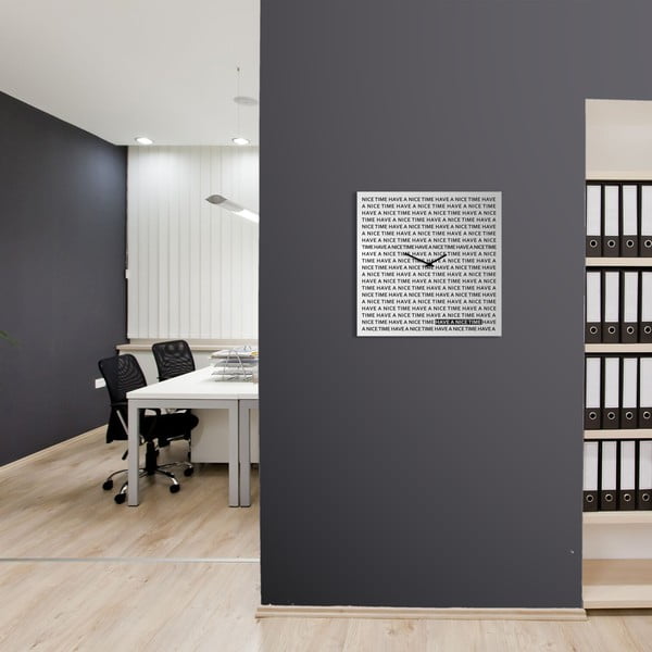 Zegar ścienny dESIGNoBJECT.it Nice Time White, 50 x 50 cm -image-1