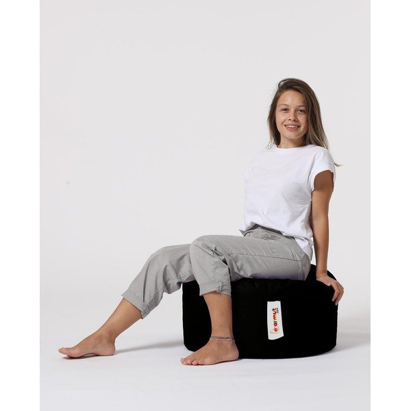 Czarny puf ogrodowy Round – Floriane Garden-image-1