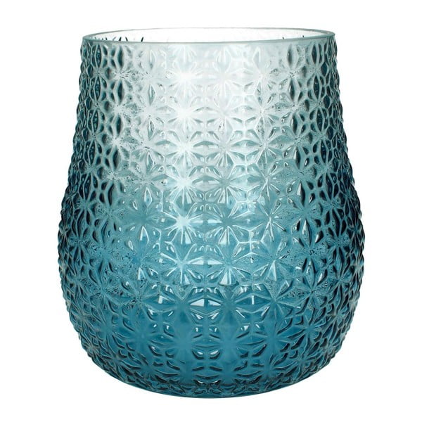 Niebiesko-biały wazon szklany HF Living, 28 cm