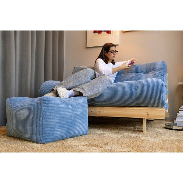 Beżowy/kremowy sztruksowy puf Buddy – Karup-image-1