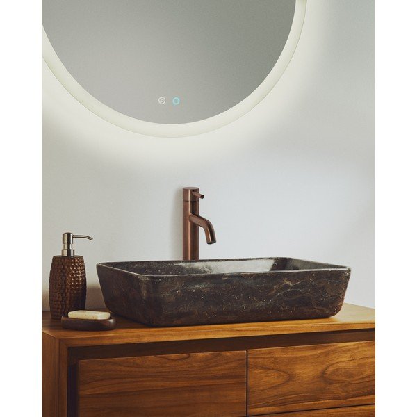 Szara kamienna umywalka 55x35 cm Darnen – Kave Home-image-1