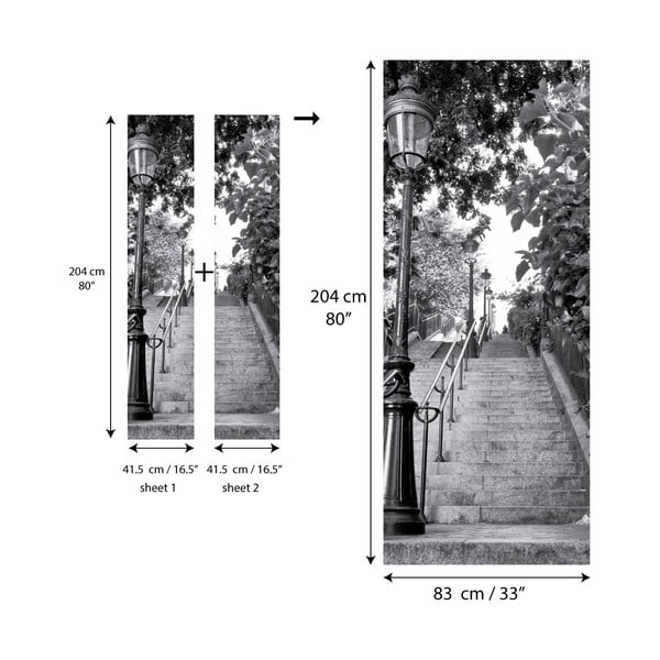 Naklejka adhezyjna na drzwi Ambiance Parisian Stairs-image-2