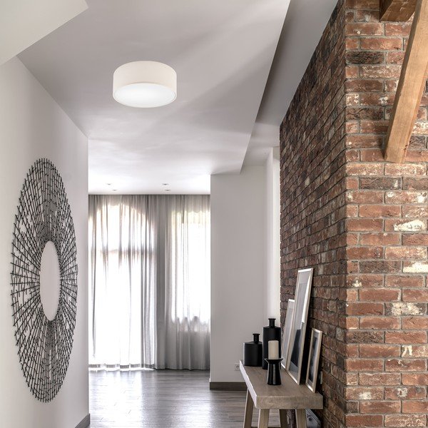 Kremowa lampa sufitowa z tekstylnym kloszem ø 35 cm Vivian – LAMKUR-image-2