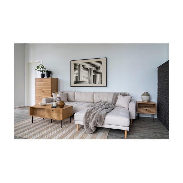 Szary/beżowy koc ze sztucznego futra 130x180 cm Galena – House Nordic-image-1