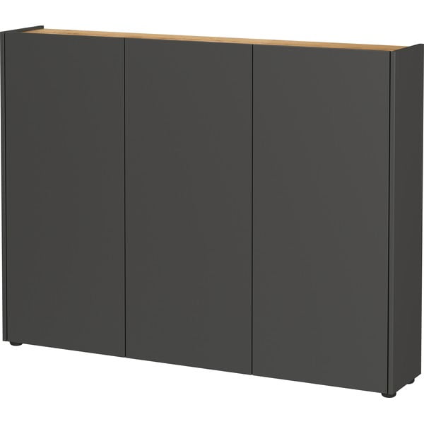 Antracytowa szafka w dekorze dębu 138x105x25 cm Libbiano – Germania