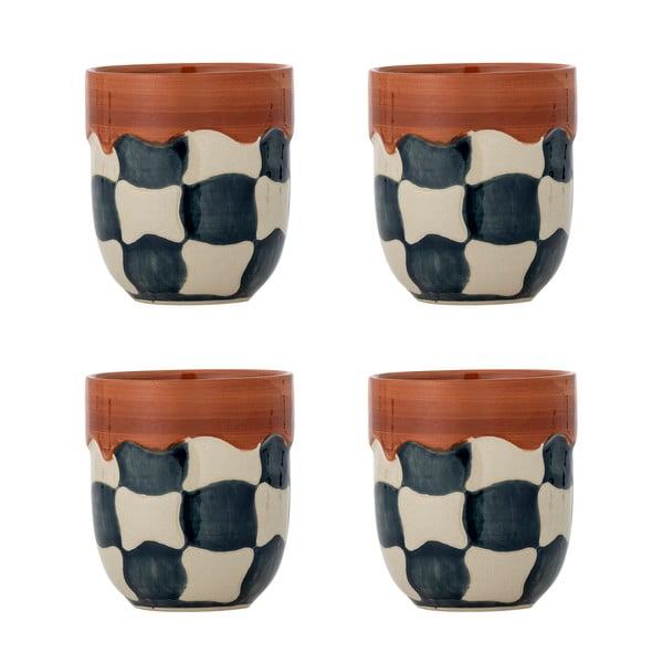 Kamionkowe filiżanki zestaw 4 szt. 375 ml Check – Bloomingville