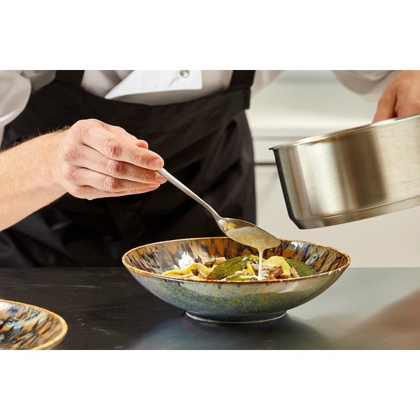 Brązowy głęboki porcelanowy talerz ø 21 cm Resto – BonBistro-image-1