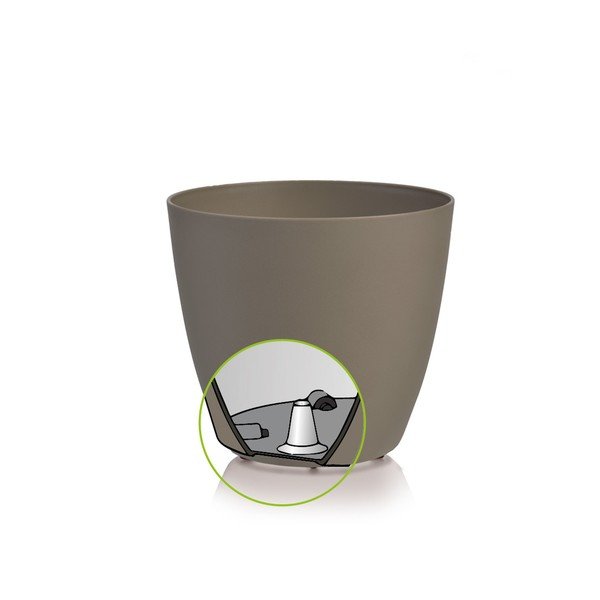 Szarobrązowa doniczka na kółkach Gardenico Ella Twist'n'Roll Smart System, ø 40 cm-image-1