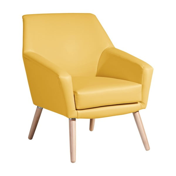 Żółty fotel z imitacji skóry Max Winzer Alegro