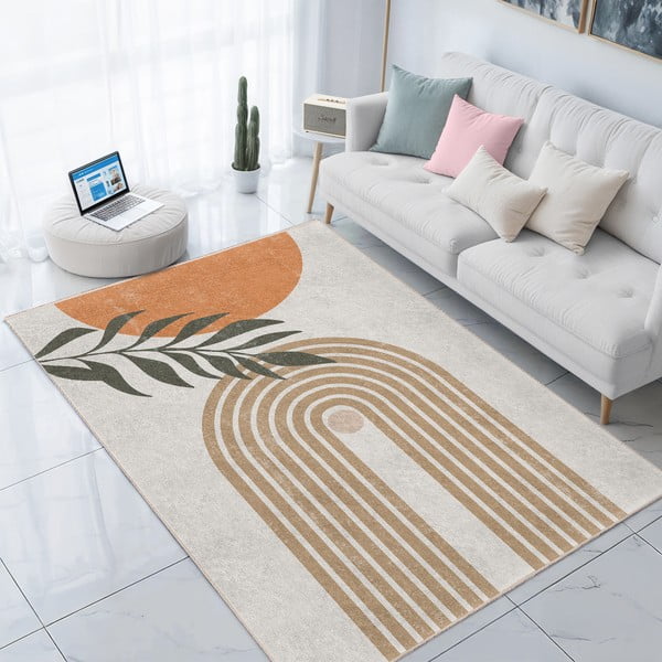 Kremowy dywan odpowiedni do prania 80x150 cm Dot Arch – Mila Home-image-3