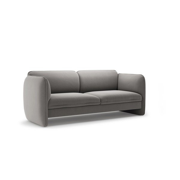 Ciemnoszara aksamitna sofa 204 cm Georgia – Micadoni -image-2