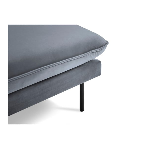 Szary aksamitny szezlong z podłokietnikiem po lewej stronie Cosmopolitan Design Vienna-image-4