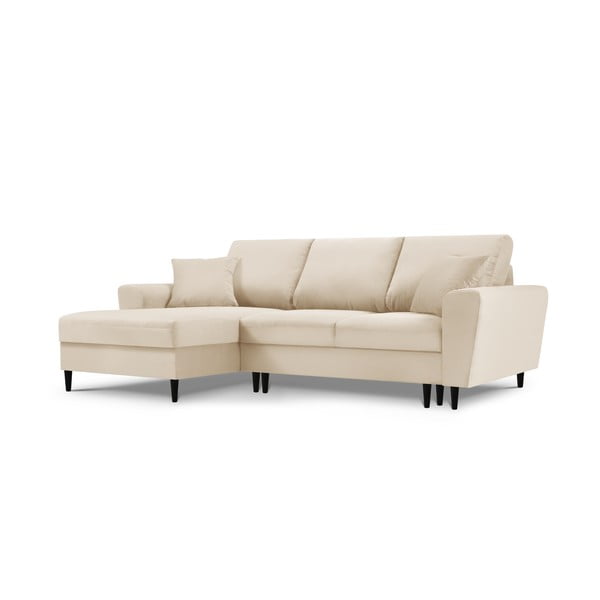 Beżowy sztruksowy rozkładany narożnik Micadoni Home Moghan, lewostronny-image-3