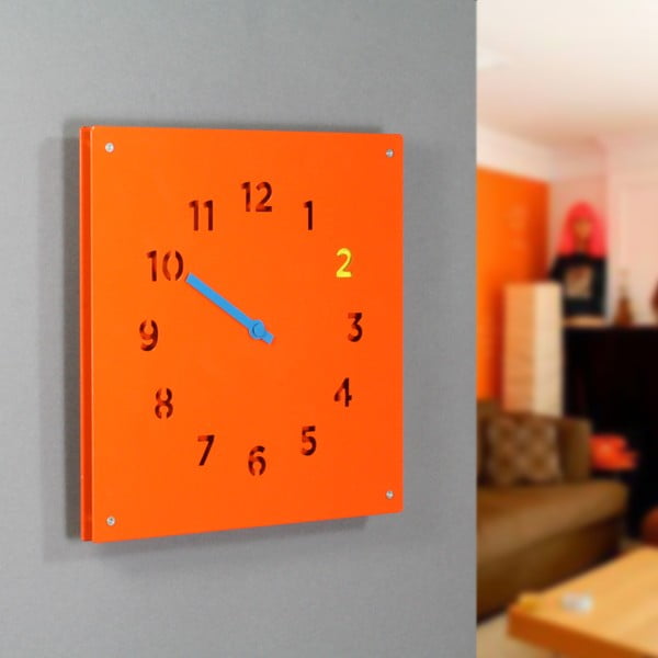 Zegar Wall Clock, pomarańczowy