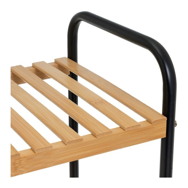 Czarno-naturalny bambusowy regał 30x75 cm – Casa Selección-image-1