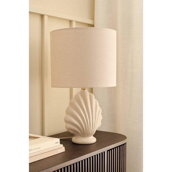 Biała/beżowa lampa stołowa z żywicy polimerowej (wysokość 58 cm) Shelley – Ellos Home-image-2