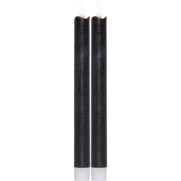 Zestaw 2 czarnych świec woskowych LED Star Trading Flamme, wys. 25 cm