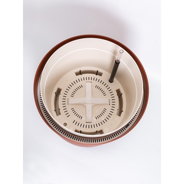 Brązowo-czerwona doniczka z systemem nawadniania Plastia Berberis, ø 55 cm-image-4