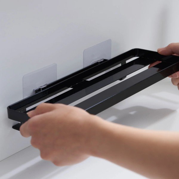 Stalowa półka łazienkowa w kolorze matowej czerni bez wiercenia Film Hook – YAMAZAKI-image-4