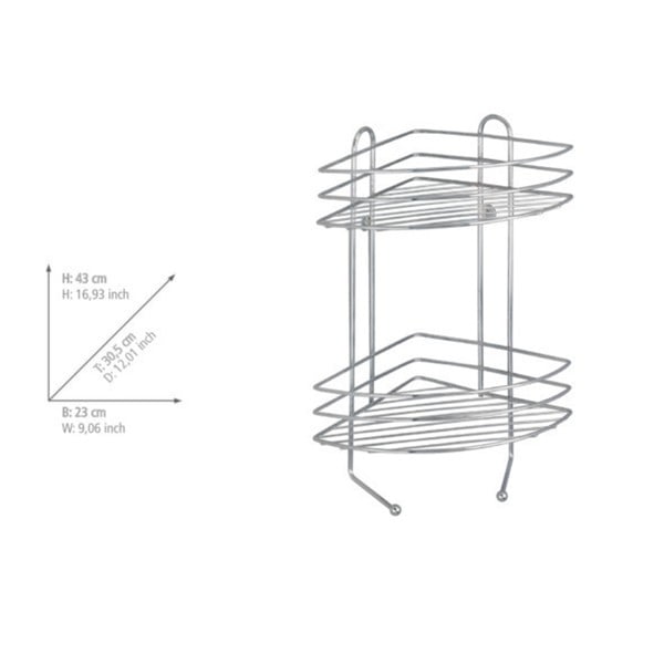 2-piętrowa narożna półka ścienna ze stali chromowanej Wenko Exclusive-image-4