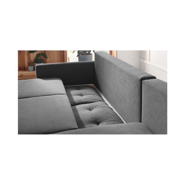 Ciemnoszary narożnik rozkładany Bobochic Paris Balio, prawostronny-image-4