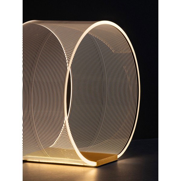Aluminiowa lampa stołowa LED ze ściemniaczem w kolorze złota z kloszem ze szkła akrylowego (wysokość 28 cm) Valentin – Nova Luce-image-2