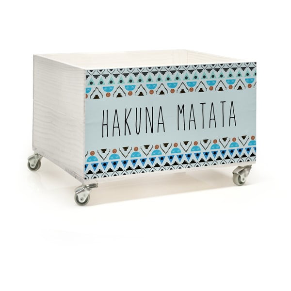 Pudełko drewniane na kółkach Little Nice Things Hakuna Matata