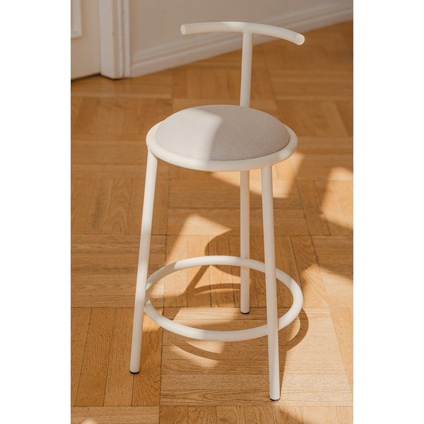 Beżowy metalowy hoker (wysokość siedziska 68 cm) Hogo – noo.ma-image-1