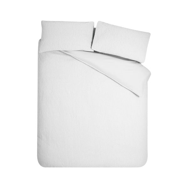 Biała pościel dwuosobowa z kory 230x220 cm Crinkle Seersucker – Catherine Lansfield
