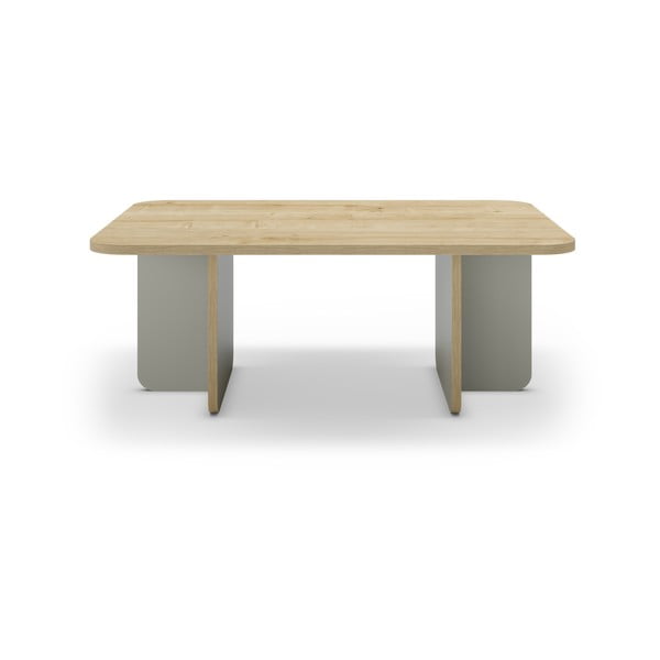 Jasnozielony/w naturalnym kolorze stolik z blatem w dekorze dębu 56x100 cm Hillary – Marckeric