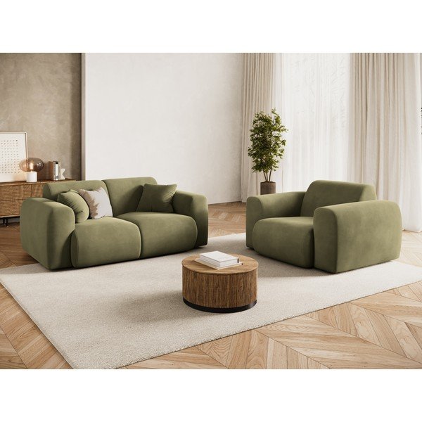 Aksamitna sofa w kolorze khaki 170 cm Molino – Micadoni -image-1
