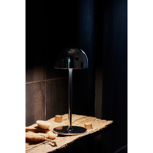 Ciemnoszara lampa stołowa LED ze zdalnym sterowaniem i metalowym kloszem (wysokość 30 cm) Tim – Sirius-image-3