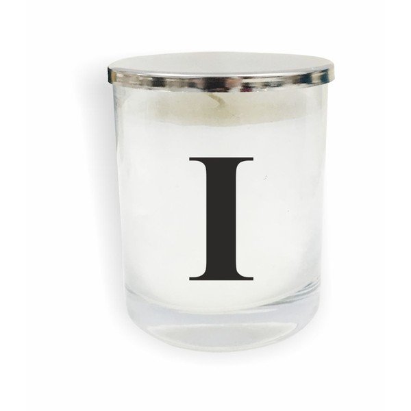 Biało-czarna świeczka North Carolina Scandinavian Home Decors Monogram Glass Candle I