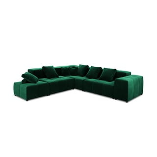 Zielony aksamitny narożnik (róg zmienny) Rome Velvet – Cosmopolitan Design