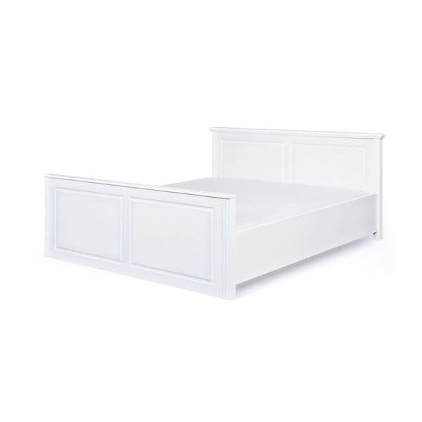 Białe łóżko z drewna sosnowego Interlink Danz, 140x200 cm