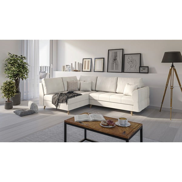 Kremowy narożnik (lewostronny) Ariella – Ropez-image-2