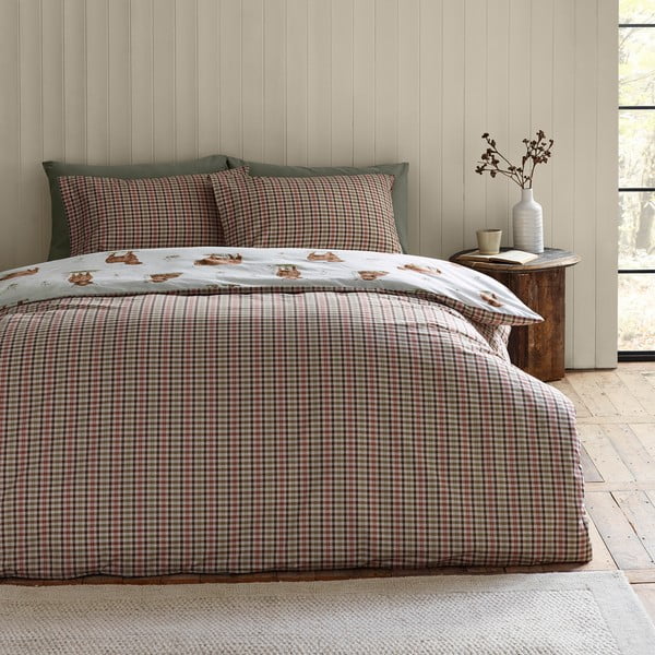 Brązowo-beżowa pościel jednoosobowa 135x200 cm Angus Highland Cow – Catherine Lansfield-image-2