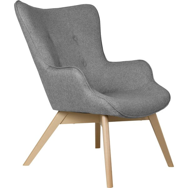 Szary fotel Niko – Ropez