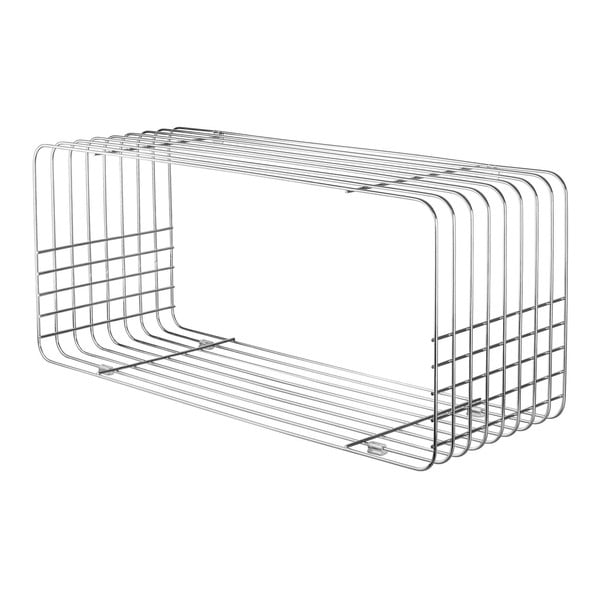 Metalowy regał ścienny w kolorze srebra z połyskiem 70x30 cm Wire – Mette Ditmer Denmark