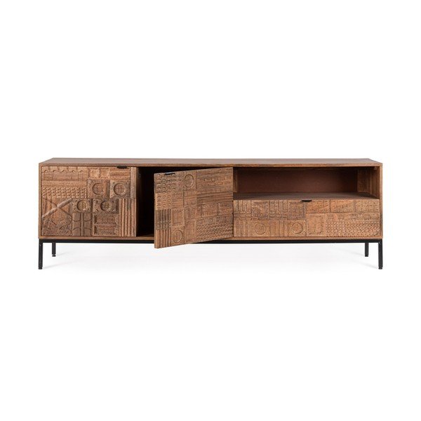 Szafka pod TV z litego drewna mango w naturalnym kolorze 180x55x42 cm Kindia – Bizzotto-image-2
