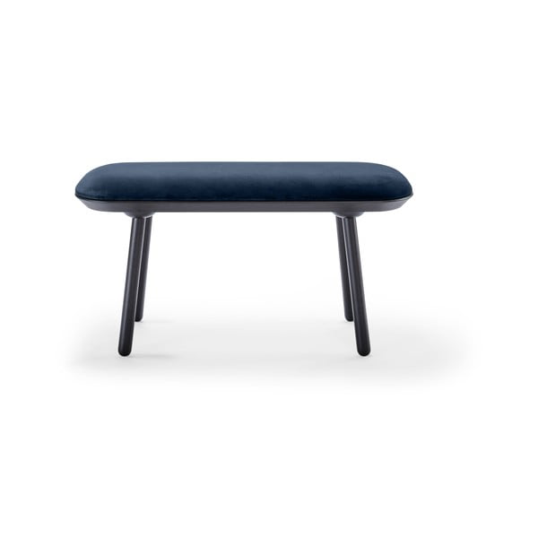 Niebiesko-czarna aksamitna ławka EMKO Naïve, 100 cm-image-2