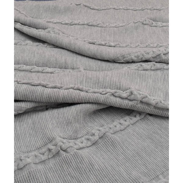 Szara narzuta 200x220 cm Trenza – Oyo Concept-image-1