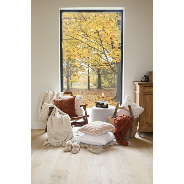 Białobeżowy koc z szenilu 130x170 cm Renee – Tiseco Home Studio-image-1