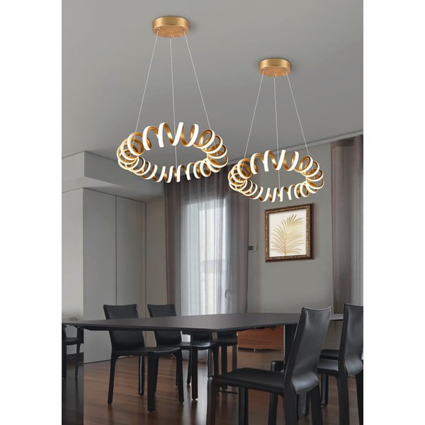 Lampa wisząca LED w kolorze złota ø 55 cm Curl – Trio-image-1