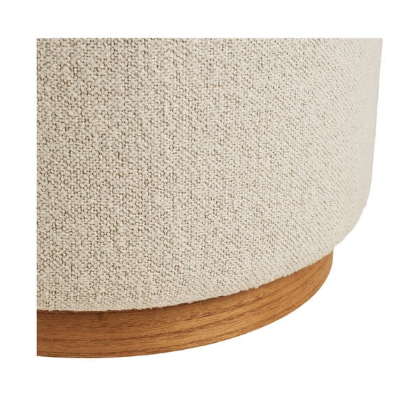 Beżowy puf z materiału bouclé Daisy – House Nordic-image-3