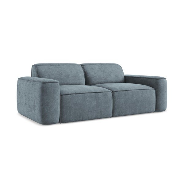 Szaroniebieska sofa z tkaniny szenilowej 204 cm Omao – Makamii-image-1