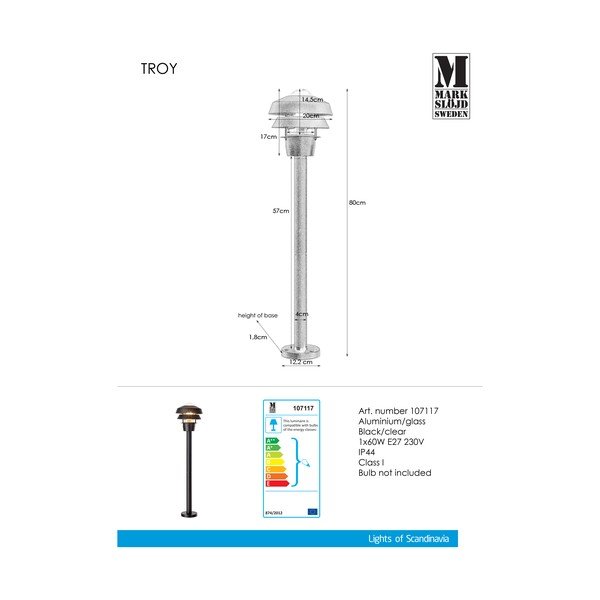 Czarna lampa stojąca Markslöjd Troy-image-1