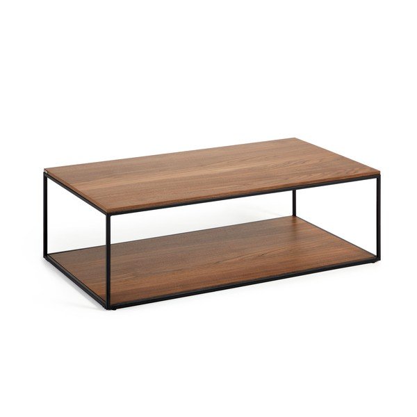 Stolik z blatem w dekorze orzecha w ciemnym naturalnym kolorze 60x110 cm Yoana – Kave Home