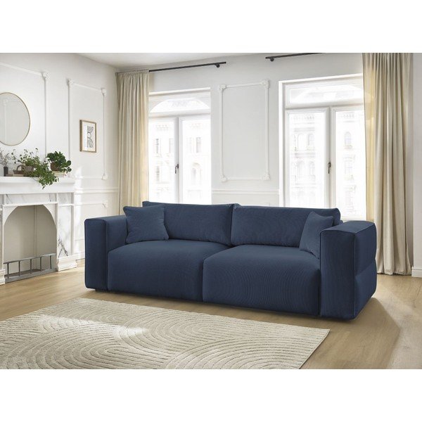 Niebieska rozkładana/ze schowkiem sofa 265 cm Ezechiel – Bobochic Paris-image-1