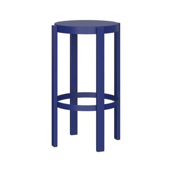 Niebieski stalowy hoker (wysokość siedziska 65 cm) Doon – noo.ma
